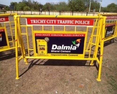 Police barricading advertising services by Bizbrandvision Pvt. Ltd. for high-impact outdoor branding