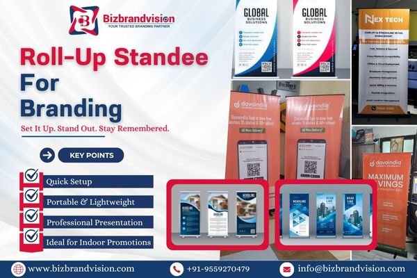 Roll-up standee printing and delivery services across India by Bizbrandvision Pvt. Ltd. for promotional branding