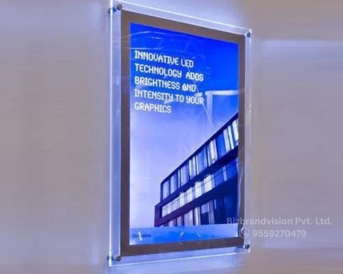 Wall-mounted LED clip-on board by Bizbrandvision Pvt. Ltd. for professional signage and display